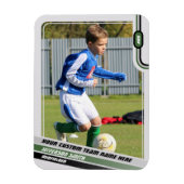 Fußball-Spielerkarte leicht grau grün Magnet (Vertikal)