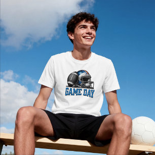 Fußball-Spieltag-Helm und Ball Sport T-Shirt