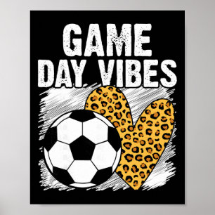 Fußball-Spieltag-Vibes Leopard Fußball-Mama Spielt Poster