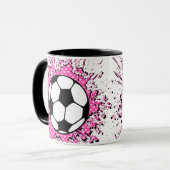 Fußball Splat. Tasse (Vorderseite Links)