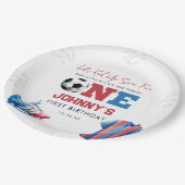 Fußball Sport 1. Geburtstag Pappteller (Schrägansicht)