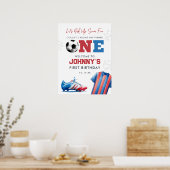 Fußball Sport 1. Geburtstag Willkommensschild Poster (Küche)
