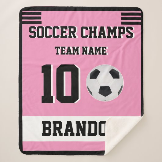 Fußball SPORT Blanket Rosa personalisierter Spiele Sherpadecke (Vorderseite)