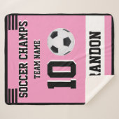 Fußball SPORT Blanket Rosa personalisierter Spiele Sherpadecke (Vorderseite (Horizontal))