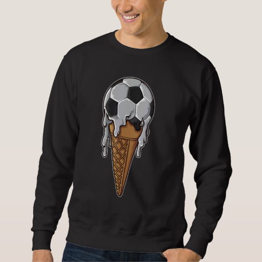 Fußball Sport Eiscreme Kronschmelzen Fußball Sweatshirt (Vorderseite)