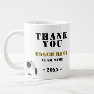 Fußball Sport Foto Danke Trainer Jumbo-Tasse