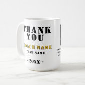 Fußball Sport Foto Danke Trainer  Kaffeetasse (Vorderseite Links)