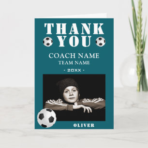 Fußball Sport Foto Trainer  Dankeskarte