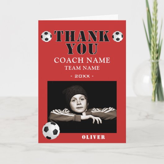Fußball Sport Foto Trainer Dankeskarte (Vorderseite)