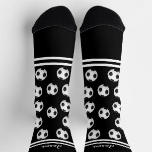 Fußball Sport fügen Sie Ihren Namen oder Text schw Socken