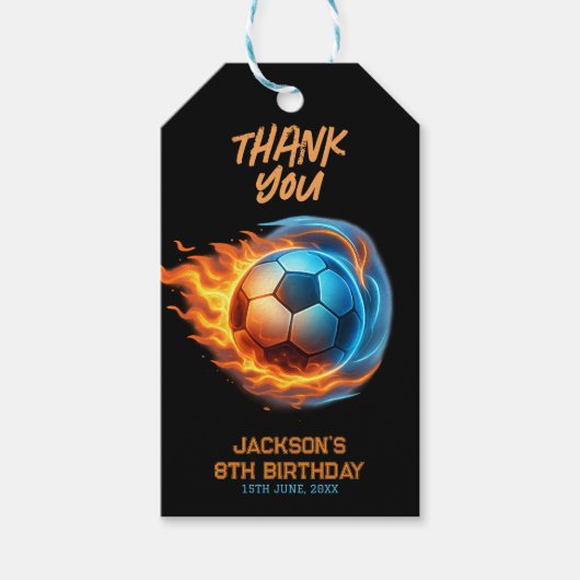 Fußball Sport Geburtstag Geschenkanhänger (Vorderseite)