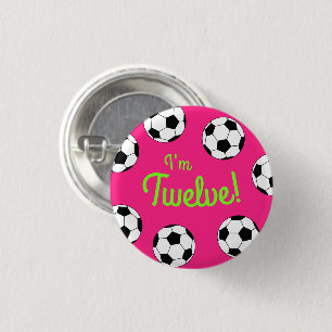 Fußball-Sport-Geburtstagsfeier Rosa Button