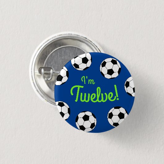 Fußball Sport Geburtstagsparty Button (Vorne & Hinten)