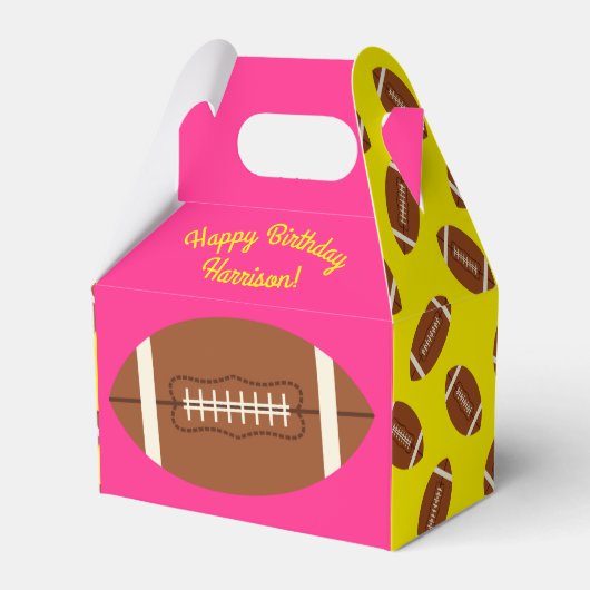 Fußball Sport Geburtstagsparty Pink Geschenkschachtel (Vorderseite)