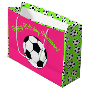 Fußball Sport Geburtstagsparty Pink Große Geschenktüte