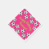 Fußball Sport Geburtstagsparty Pink Serviette (Ecke)