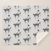 Fußball Sport Grafik Schwarz Grau Sherpadecke (Vorderseite (Horizontal))