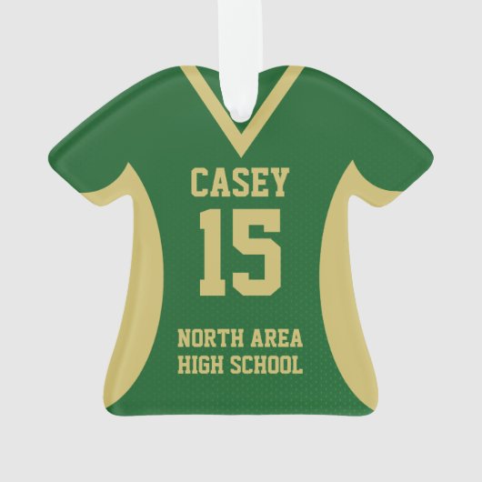 Fußball Sport Jersey Green und Gold Ornament (Rückseite)