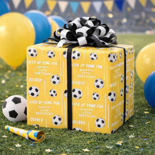 Fußball Sport Kinder Geburtstagsfeier Geschenkpapier