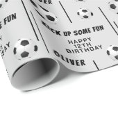 Fußball Sport Kinder Geburtstagsfeier Geschenkpapier (Rolleneckpunkt)
