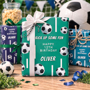 Fußball Sport Kinder Geburtstagsfeier Geschenkpapier Set