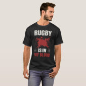 Fußball Sport Rugby ist in meinem Blut Männer und  T-Shirt (Vorne ganz)