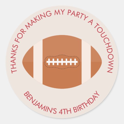 Fußball Sport Thema Geburtstag Runder Aufkleber (Vorderseite)