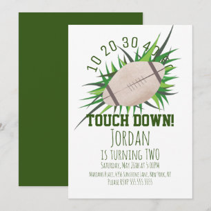 Fußball Sport TouchDown Tailgating Gras Party Einladung