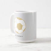 Fußball-Sportgeschenk Individuelle Name Gold Kaffeetasse (Vorderseite Links)