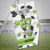 Fußball-Sportler und Mannschaftsname grün schwarz Handtuch