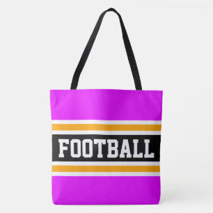 FUSSBALL Sportlich Helles Rosa Schwarz Orange Stre Tasche