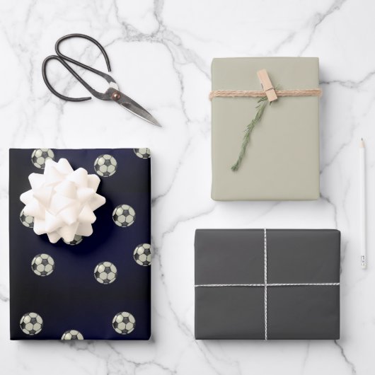 Fußball Sportliches Design Geschenkpapier Set (Vorderseite)