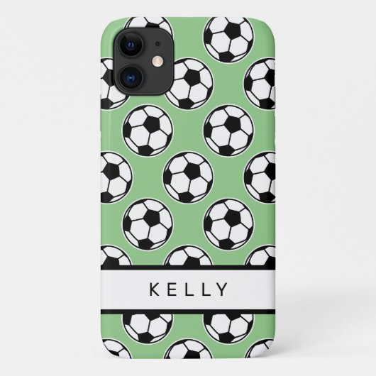Fußball-Sportmuster personalisierter Name Case-Mate iPhone Hülle (Rückseite)