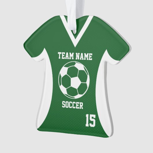 Fußball Sports Jersey Green mit Foto Ornament (Vorderseite)