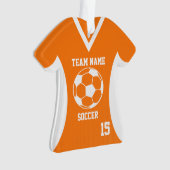Fußball Sports Jersey Orange mit Foto Ornament (Vorderseite)