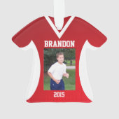 Fußball Sports Jersey Red mit Foto Ornament (Rückseite)