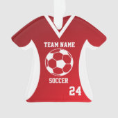 Fußball Sports Jersey Red mit Foto Ornament (Vorderseite)