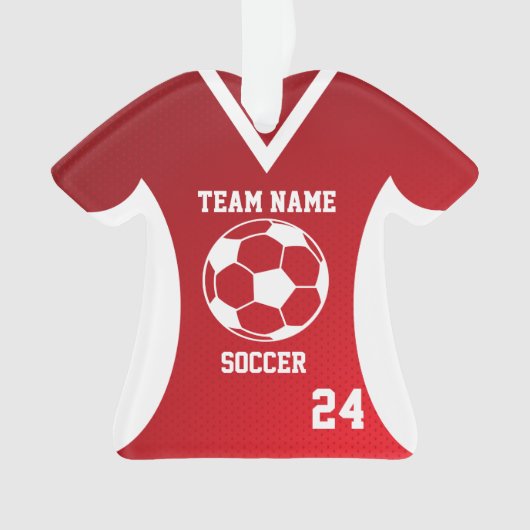 Fußball Sports Jersey Red mit Foto Ornament (Vorderseite)