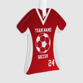Fußball Sports Jersey Red mit Foto Ornament (Vorderseite)