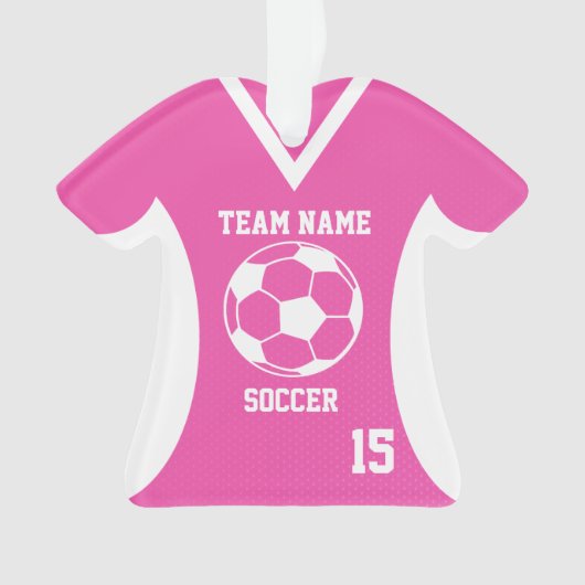 Fußball Sports Jersey Rosa mit Foto Ornament (Vorderseite)