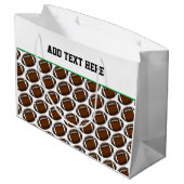 Fußball-Sportteam Spieler Fan Brown Green White Große Geschenktüte (Rückseite Schrägansicht)