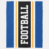 FUSSBALL Sporty Deep Blue Black Yellow Stripes Fleecedecke (Vorderseite)