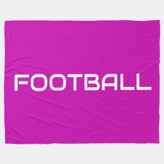 FUSSBALL Sporty Moderner Text auf Magenta Rosa Fleecedecke (Vorderseite (Horizontal))