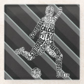 Fußball Sprachen Glas Untersetzer (Vorderseite)