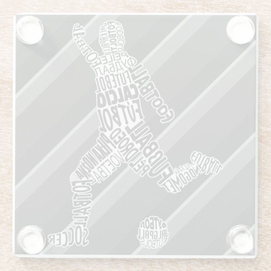 Fußball Sprachen Glas Untersetzer (Rückseite)