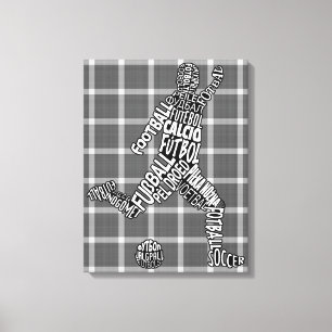 Fußball-Sprachen Typografie Leinwanddruck