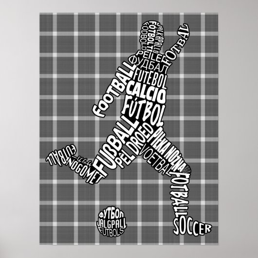Fußball-Sprachen Typografie Poster (Vorne)