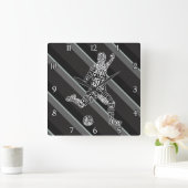 Fußball-Sprachuhr Quadratische Wanduhr (Zuhause)