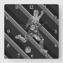 Fußball-Sprachuhr Quadratische Wanduhr