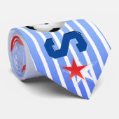 Fußball-Star Rot Weiß und Blau Krawatte (Gerollt)